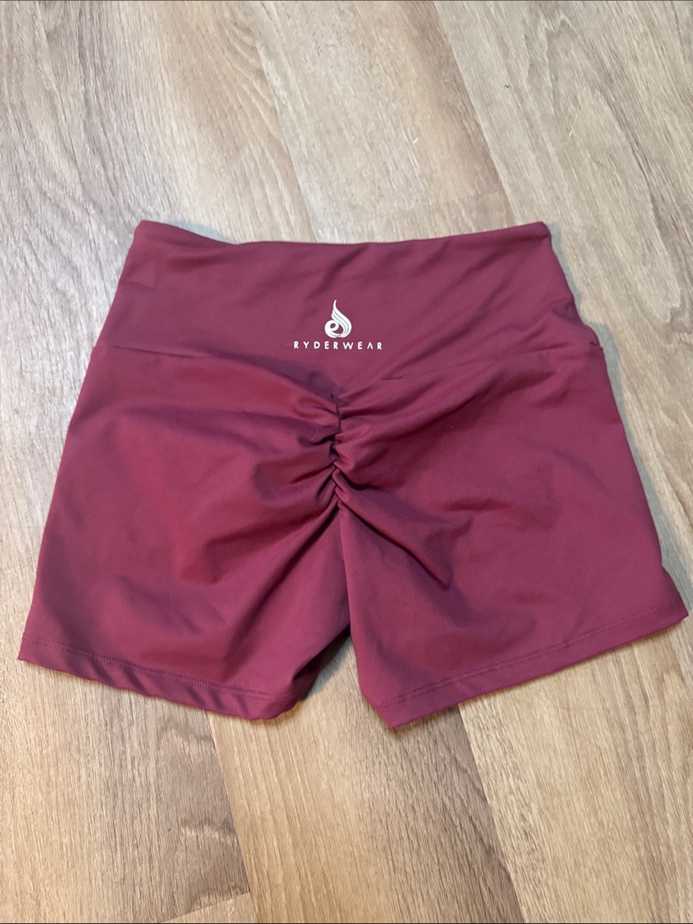 Ryderwear Women's Deep Burgundy High-Rise Scrunch Bike Shorts